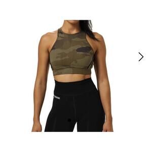 Better Bodies Chelsea Halter, dark green camo,  -Medium, NEW